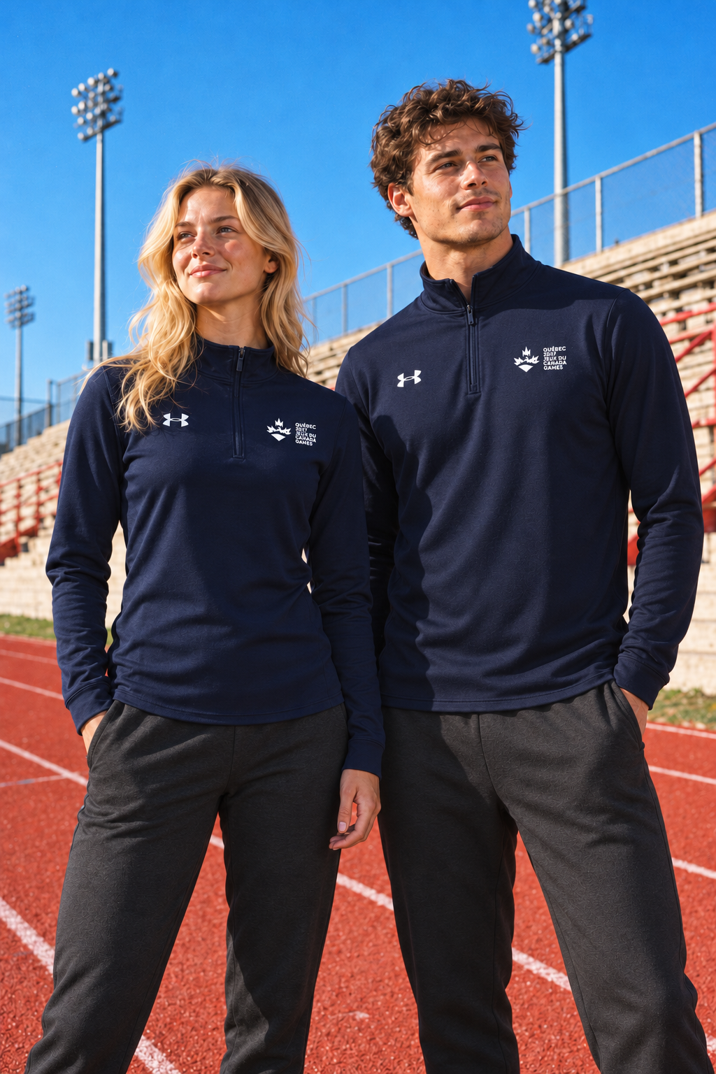 27CG UA Chandail à manches longues 1/4 zip pour femmes